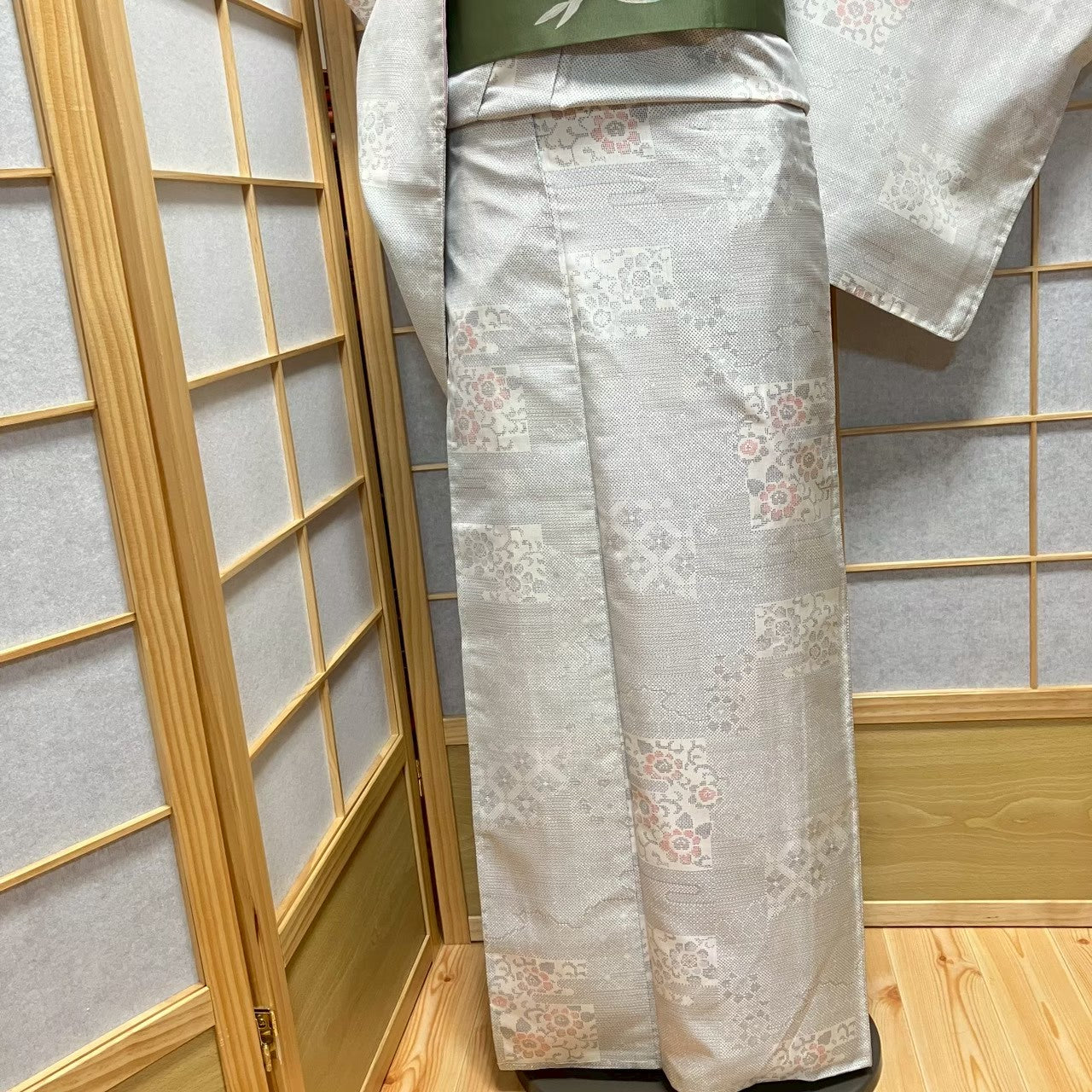 8095# Japanese Kimono Vintage Womens Silk Pongee Fabric Robe Kimono only sold