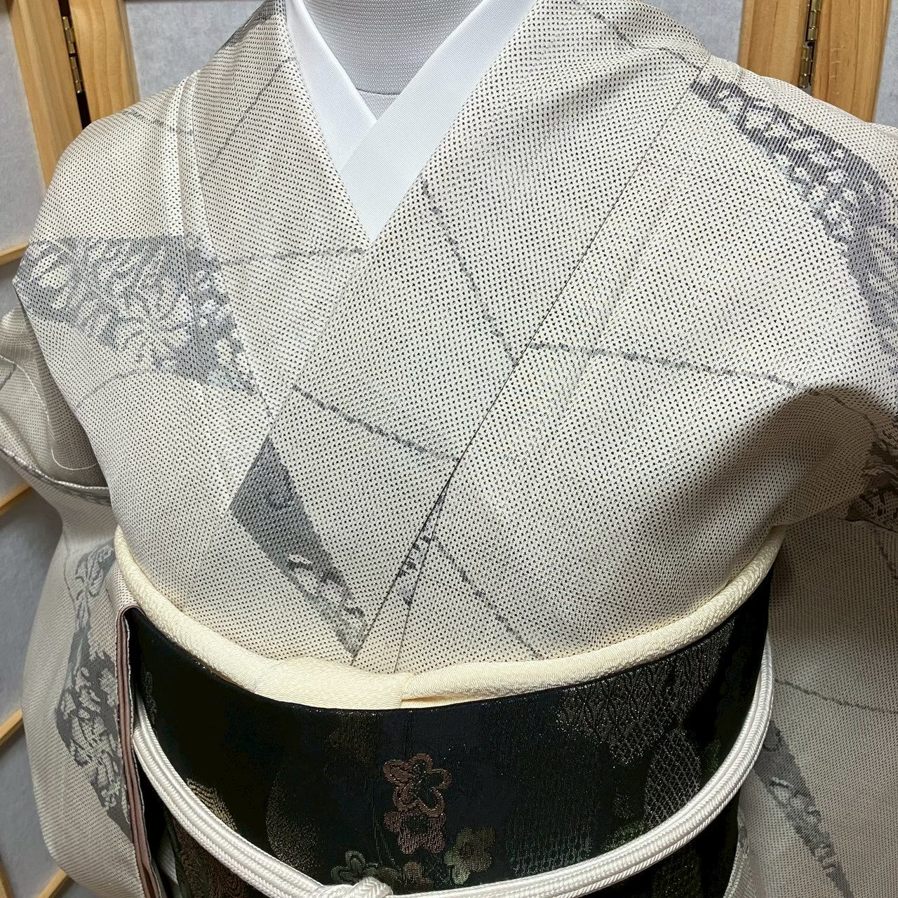 8112# Japanese Kimono Vintage Womens Silk Pongee Fabric Robe Kimono only sold