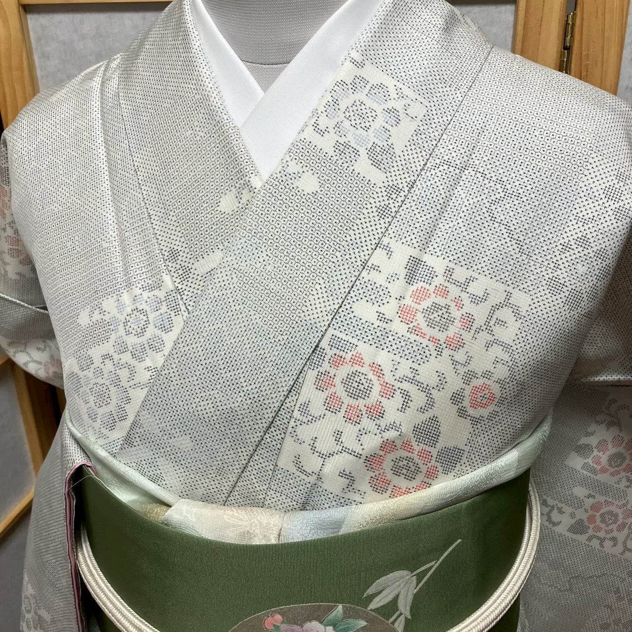 8095# Japanese Kimono Vintage Womens Silk Pongee Fabric Robe Kimono only sold