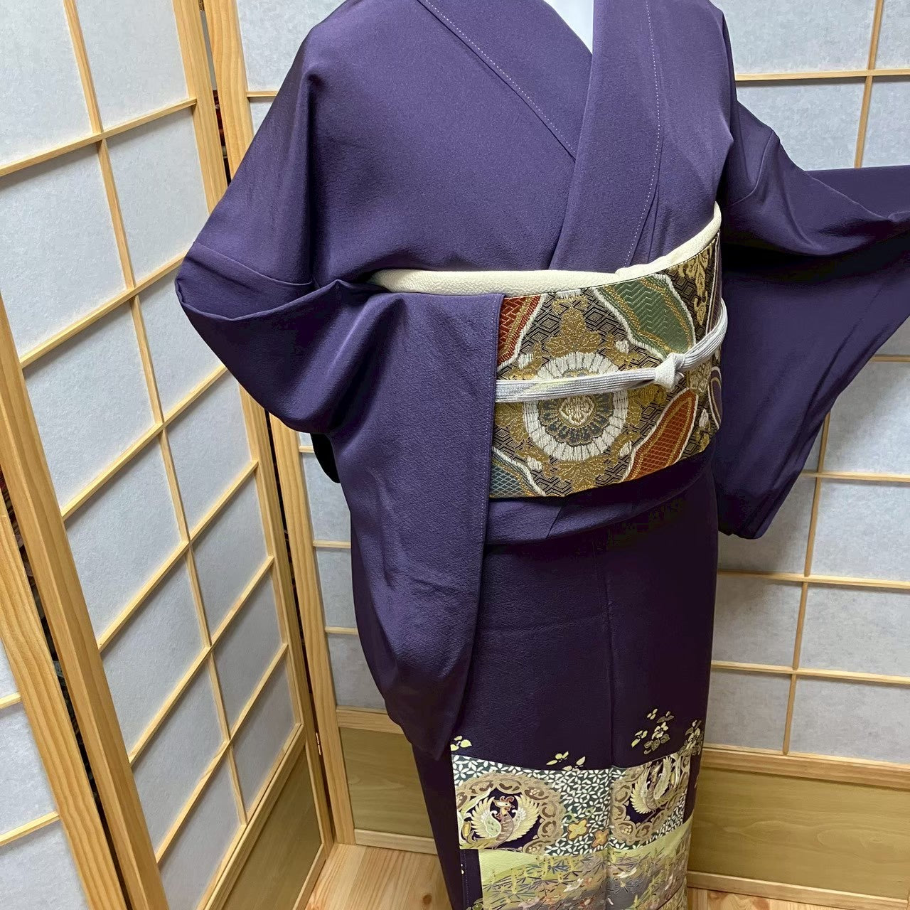 8113# Japanese Tomesode Kimono Vintage Womens Silk Fabric Robe Kimono only sold