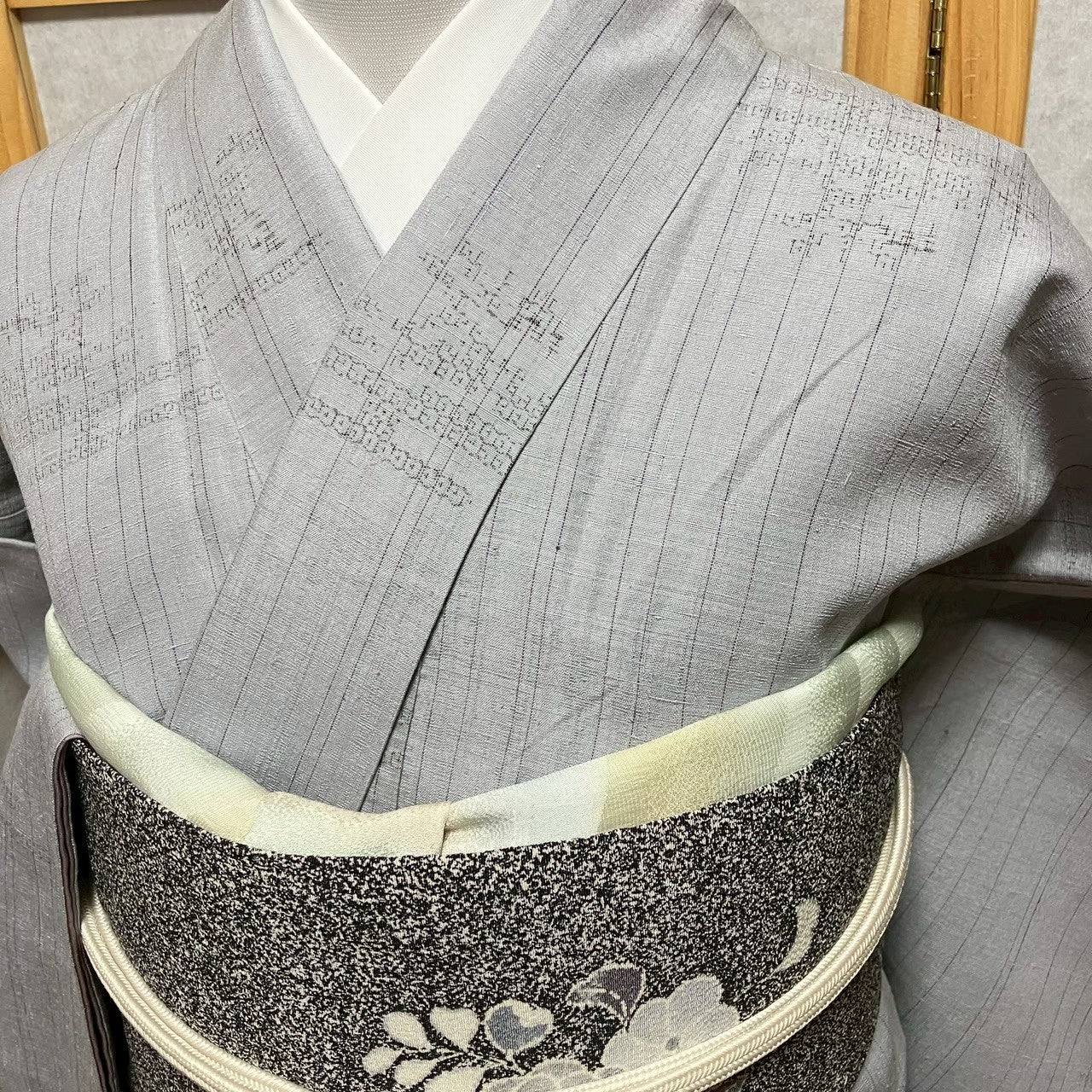 8126# Japanese Kimono Vintage Womens Silk Pongee Fabric Robe Kimono only sold
