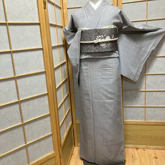 8126# Japanese Kimono Vintage Womens Silk Pongee Fabric Robe Kimono only sold