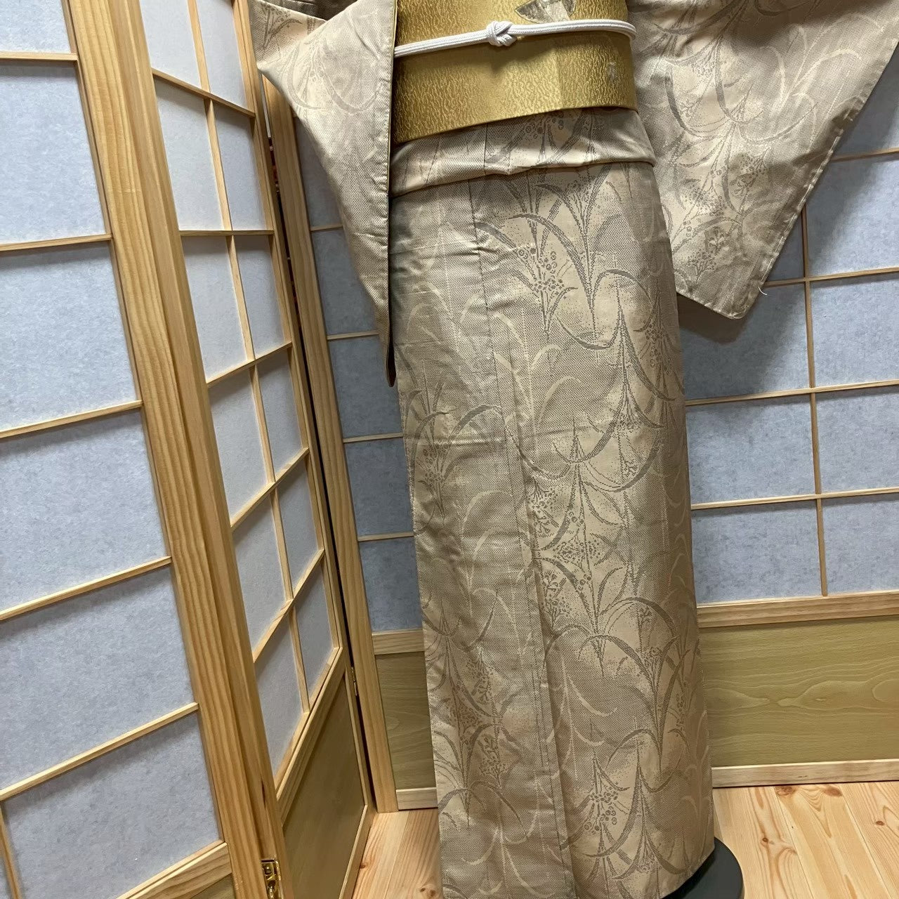 8127# Japanese Kimono Vintage Womens Silk Pongee Fabric Robe Kimono only sold