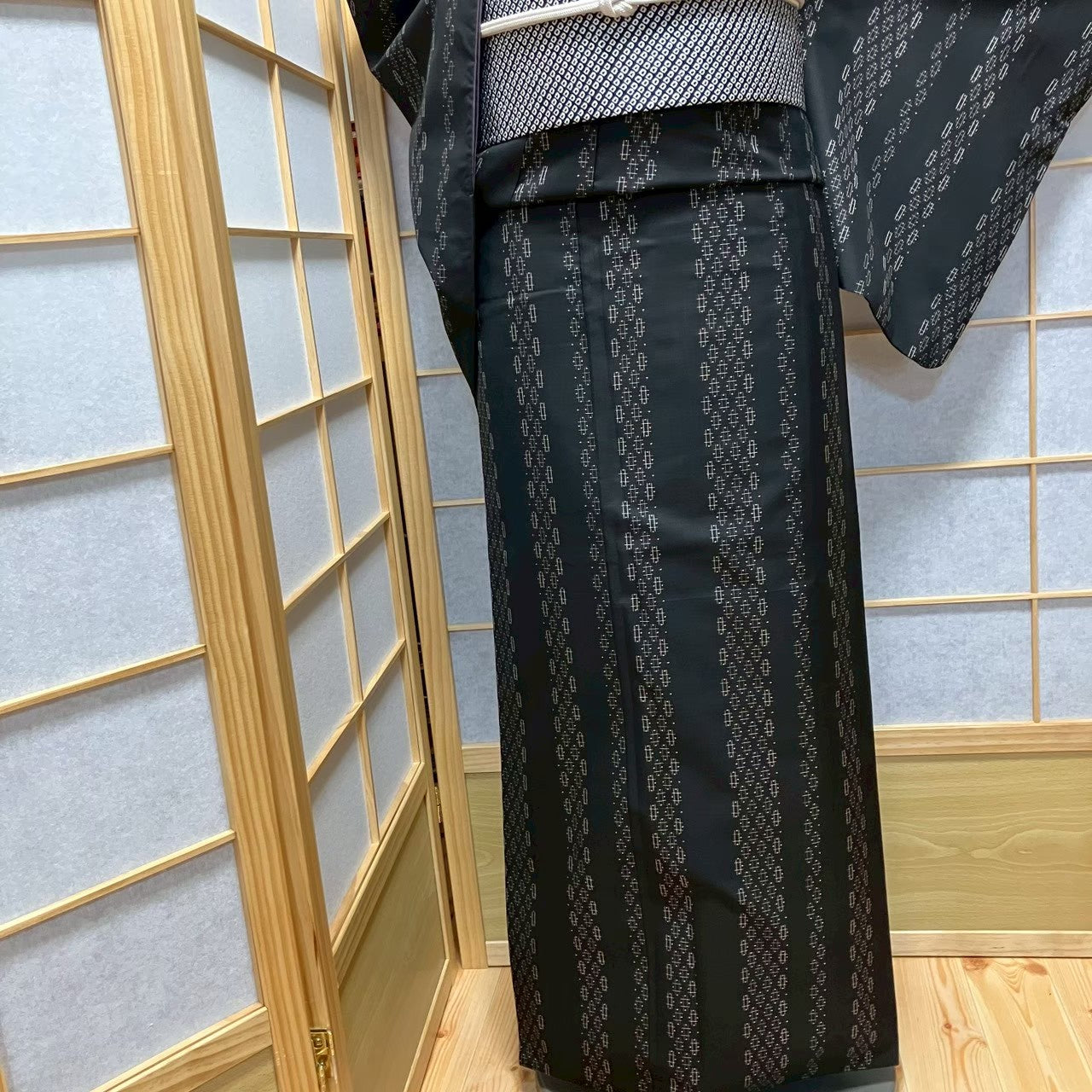 8128# Japanese Kimono Vintage Womens Silk Pongee Fabric Robe Kimono only sold