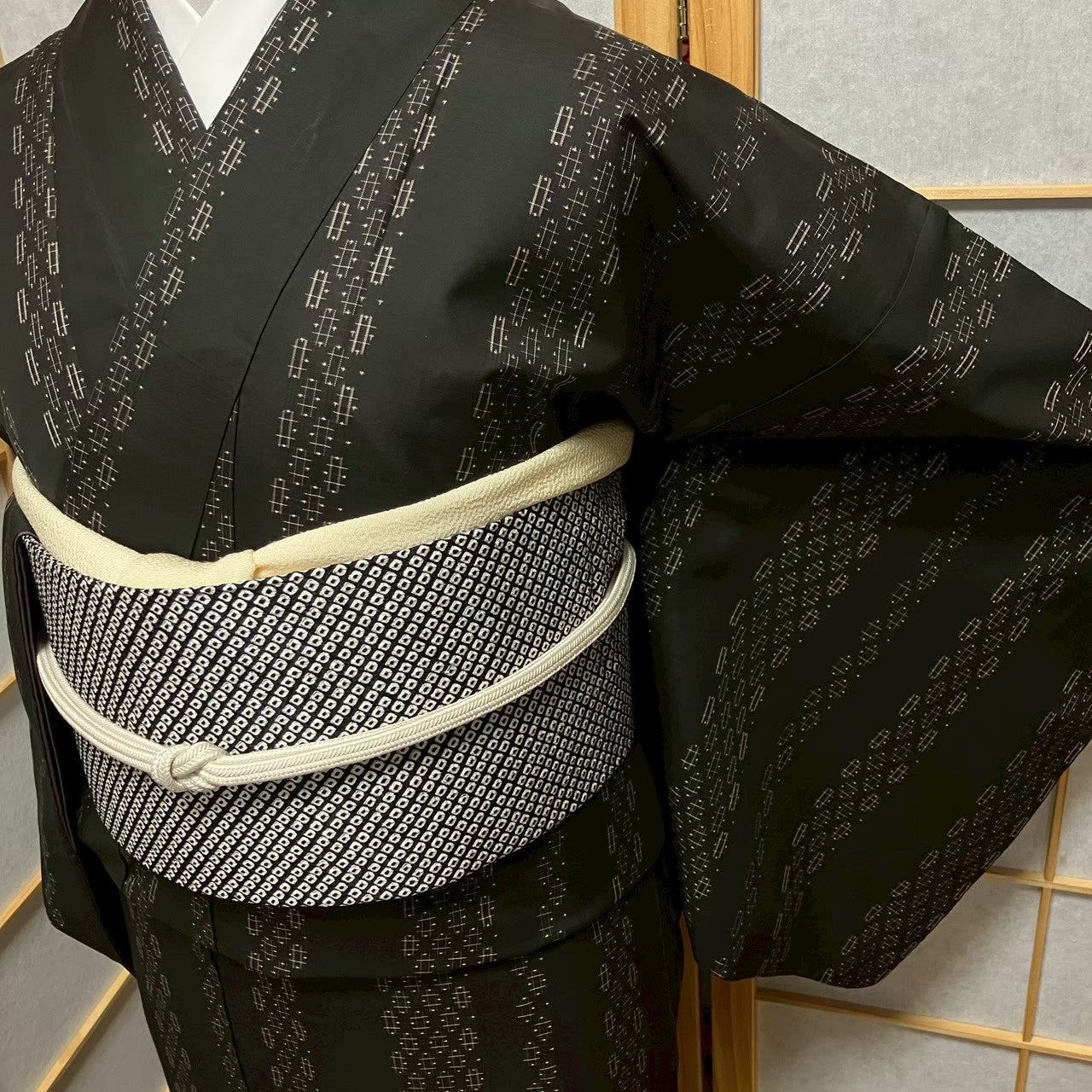 8128# Japanese Kimono Vintage Womens Silk Pongee Fabric Robe Kimono only sold