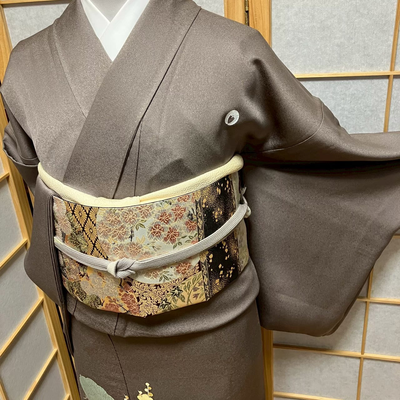 8129# Japanese Tomesode Kimono Vintage Womens Silk Fabric Robe Kimono only sold