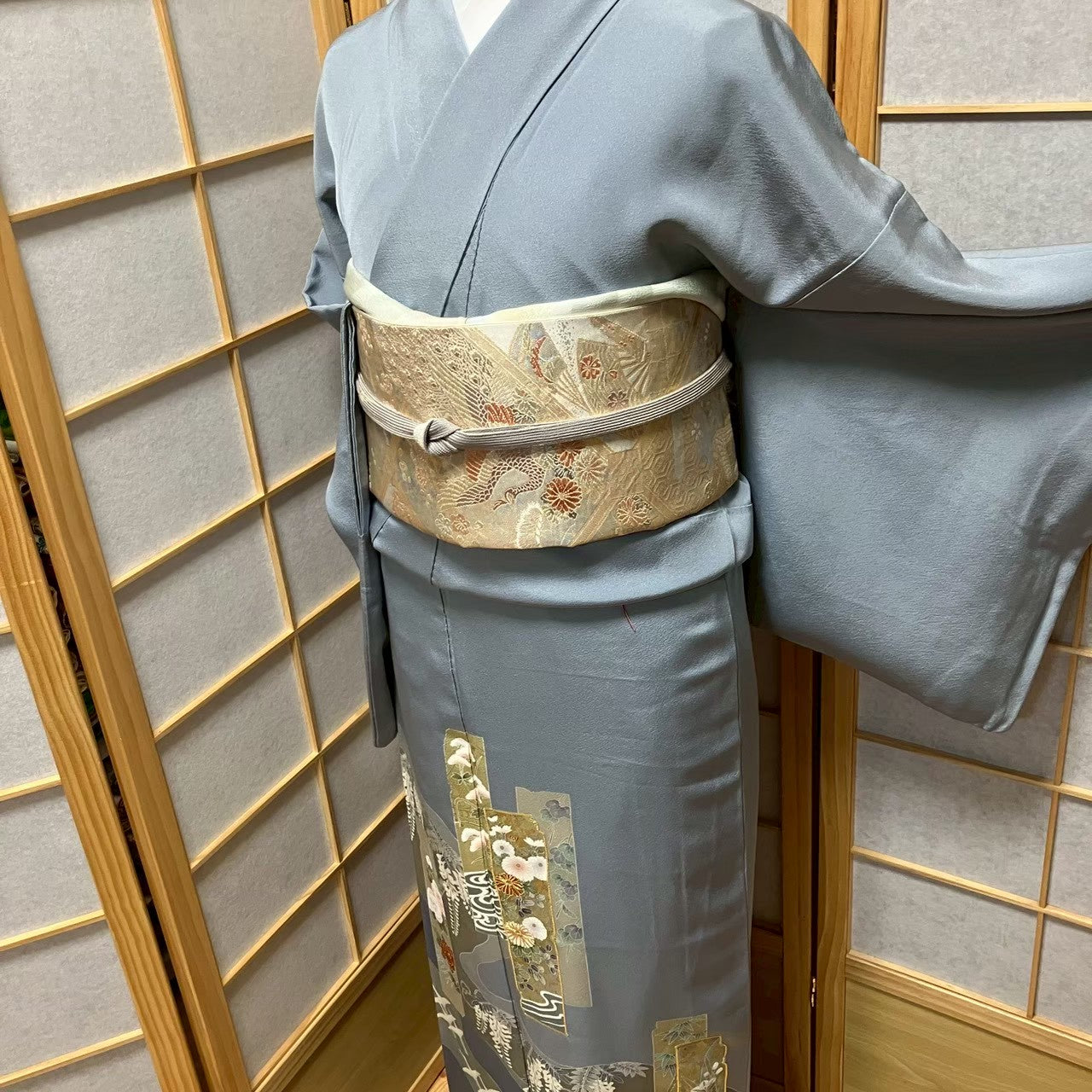 8130# Japanese Tomesode Kimono Vintage Womens Silk Fabric Robe Kimono only sold
