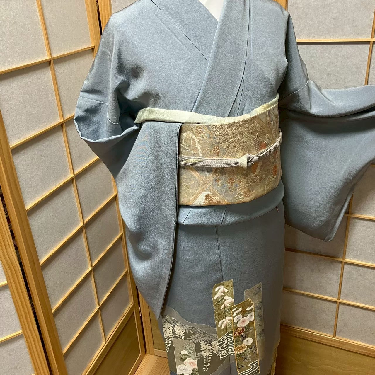 8130# Japanese Tomesode Kimono Vintage Womens Silk Fabric Robe Kimono only sold
