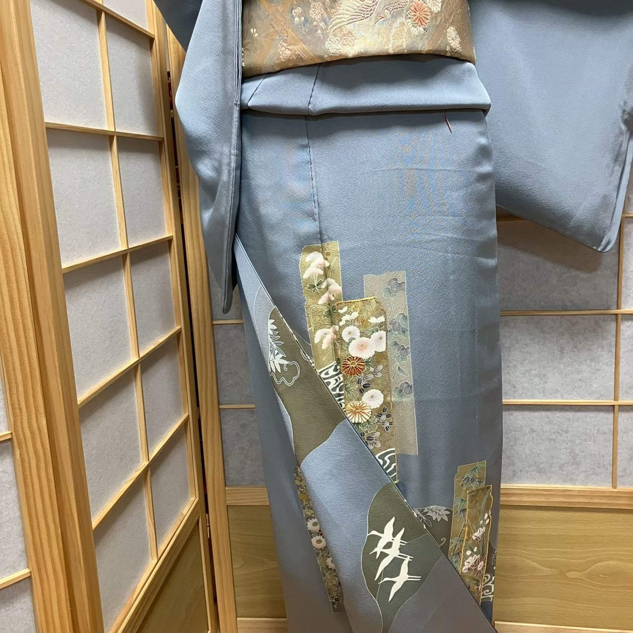 8130# Japanese Tomesode Kimono Vintage Womens Silk Fabric Robe Kimono only sold
