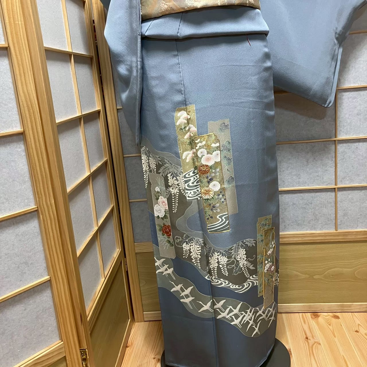 8130# Japanese Tomesode Kimono Vintage Womens Silk Fabric Robe Kimono only sold