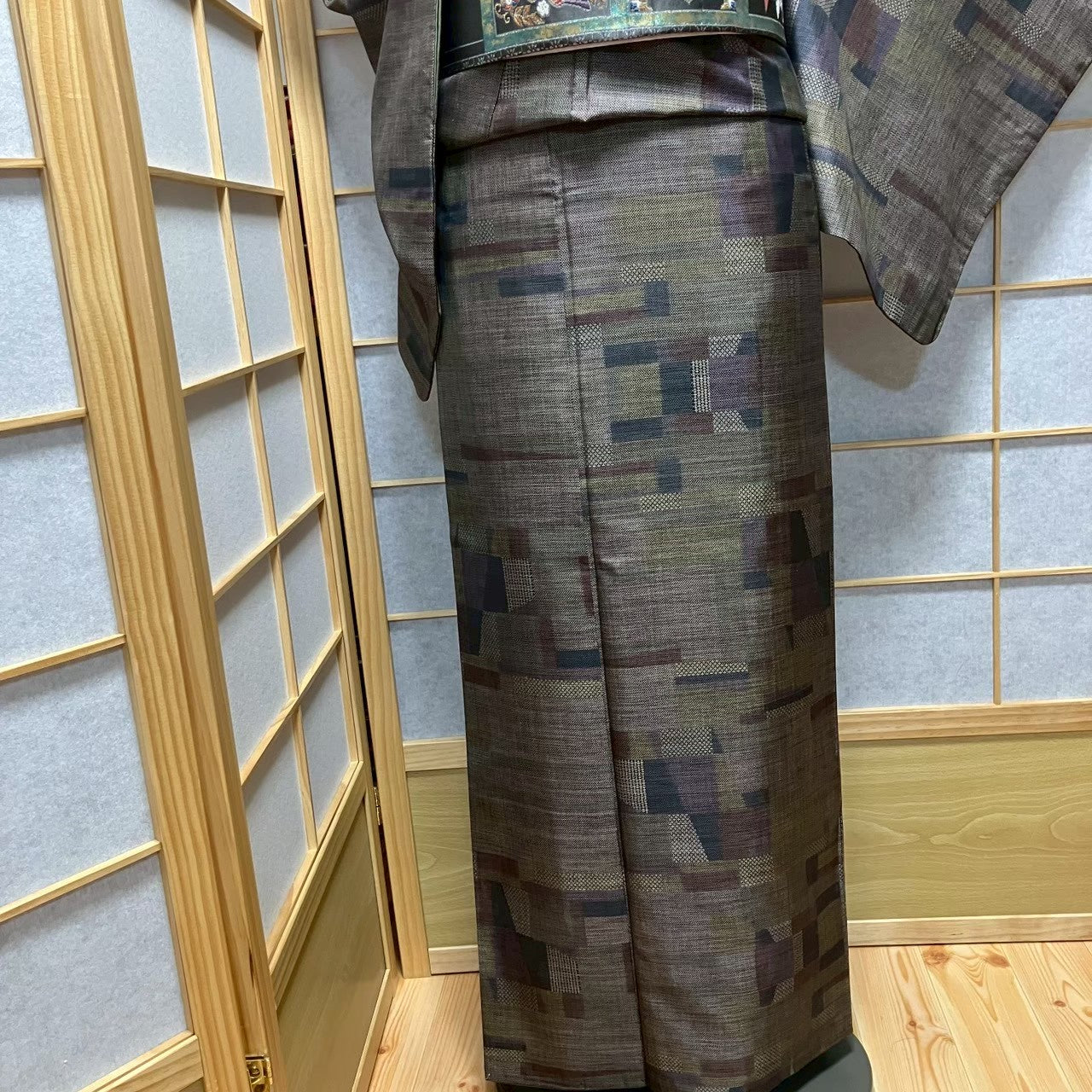 8125# Japanese Kimono Vintage Womens Silk Pongee Fabric Robe Kimono only sold