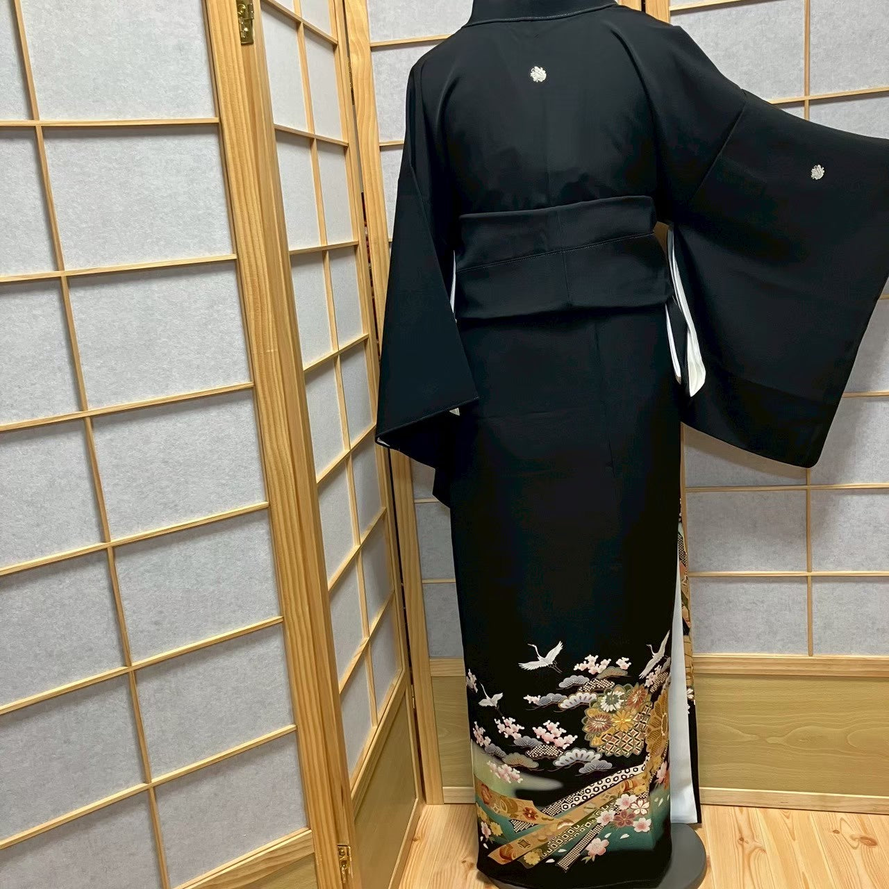 8151# Japanese Tomesode Kimono Vintage Womens Silk Fabric Robe Kimono only sold