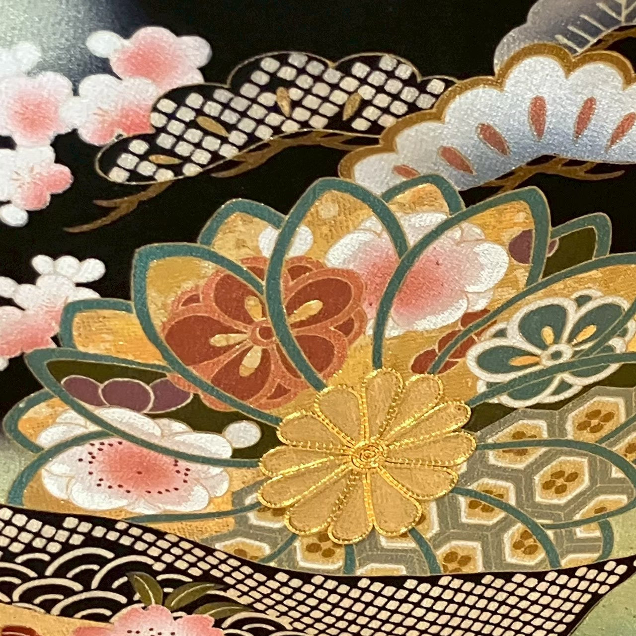 8151# Japanese Tomesode Kimono Vintage Womens Silk Fabric Robe Kimono only sold