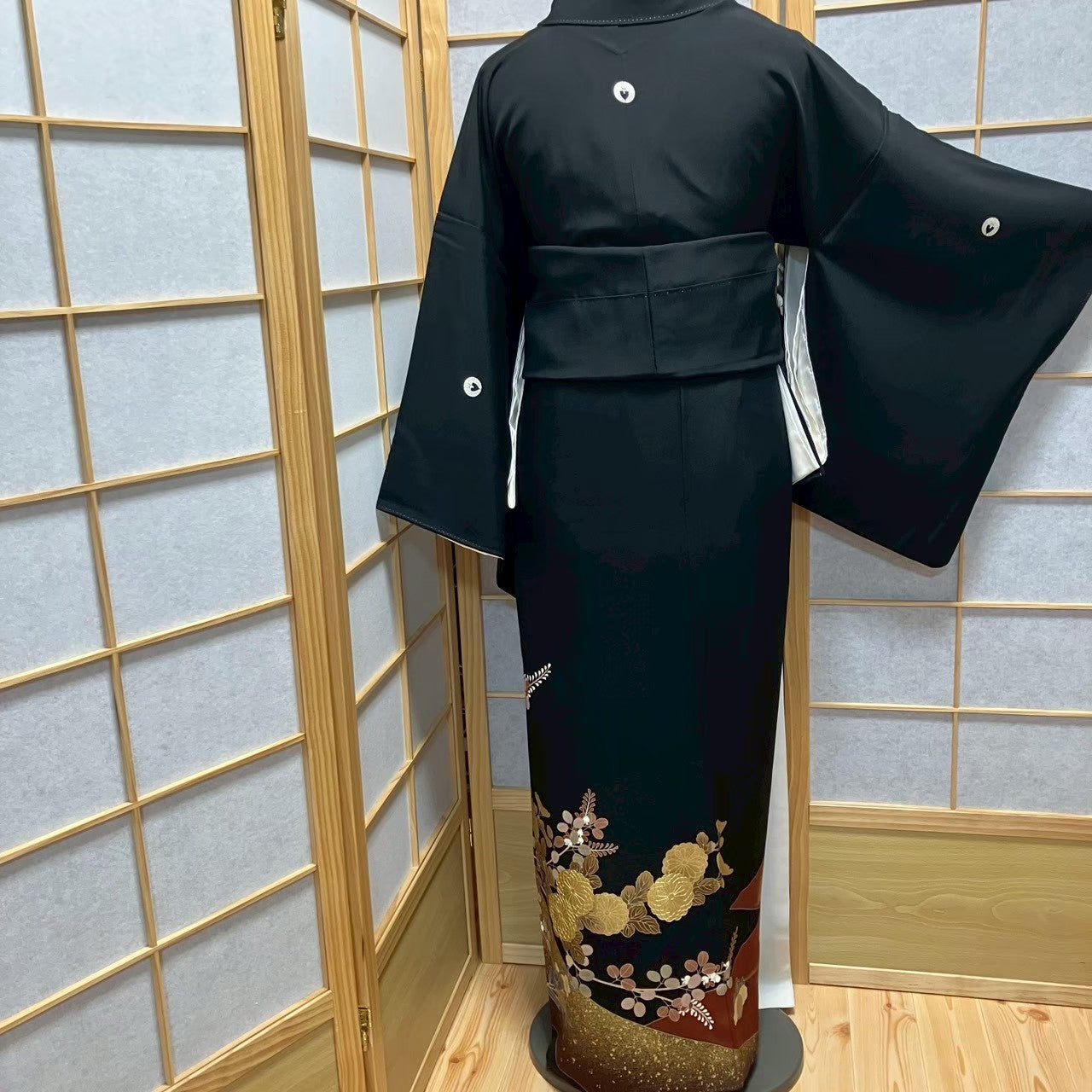8141# Japanese Tomesode Kimono Vintage Womens Silk Fabric Robe Kimono only sold