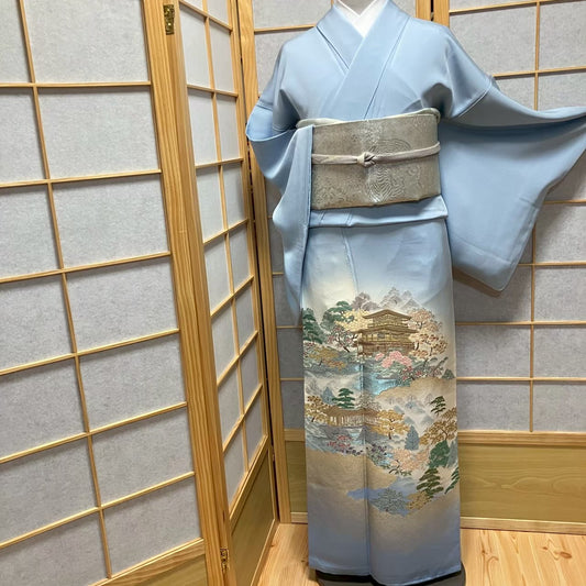 8168# Japanese Tomesode Kimono Vintage Womens Silk Fabric Robe Kimono only sold