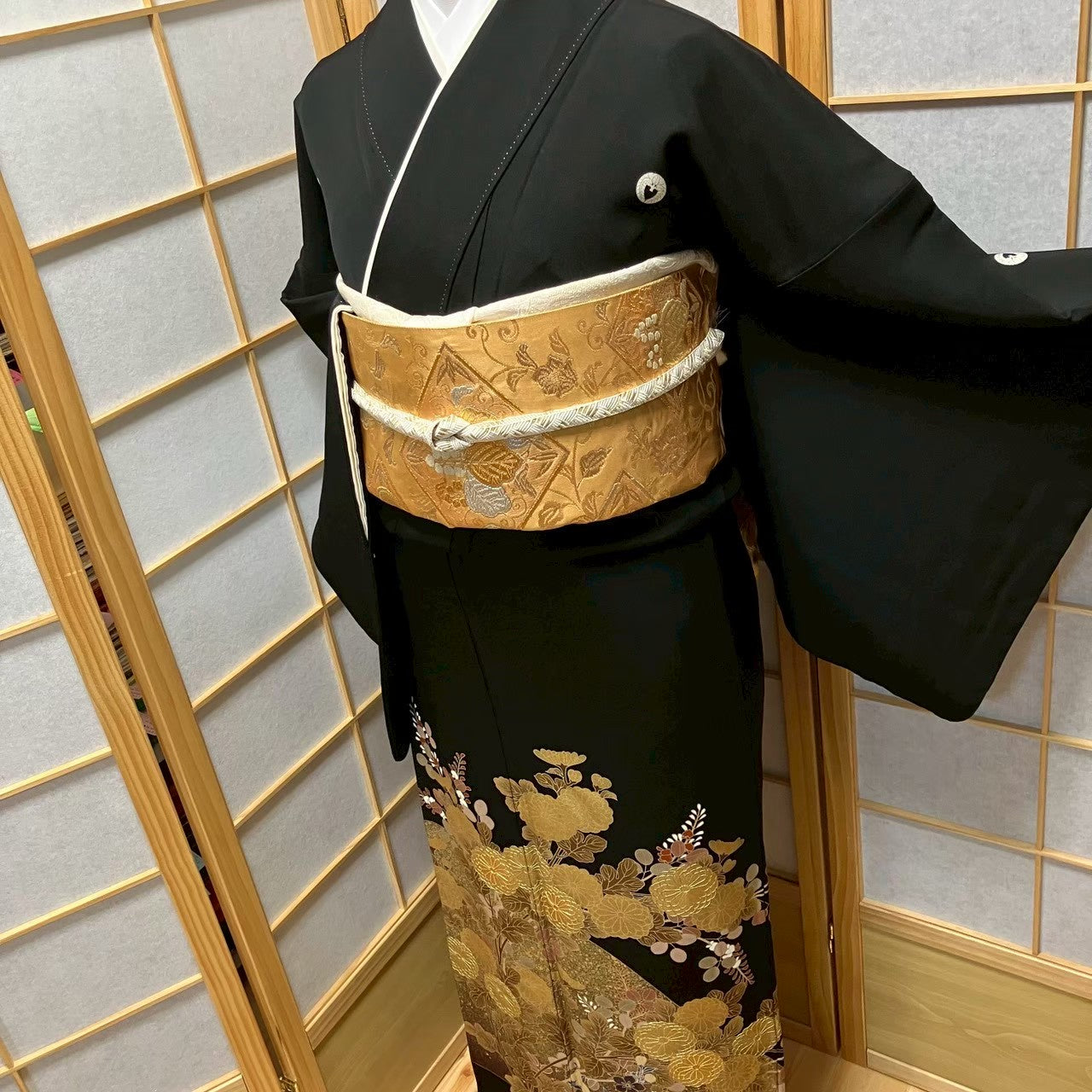8141# Japanese Tomesode Kimono Vintage Womens Silk Fabric Robe Kimono only sold