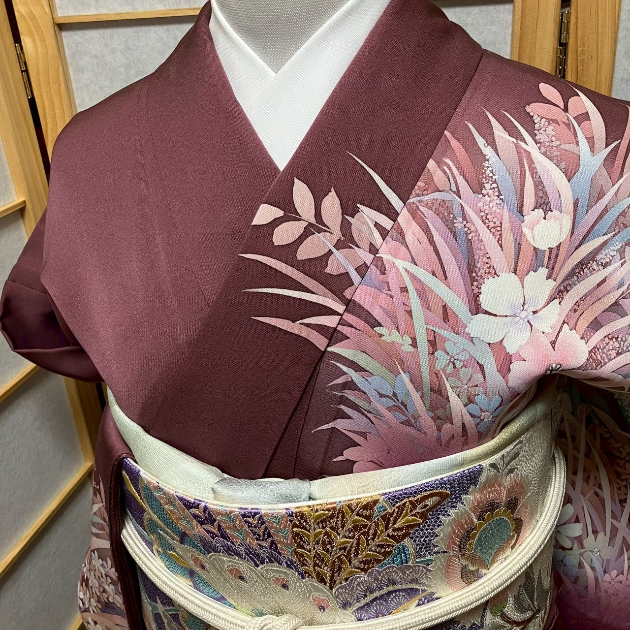 8169# Japanese Kimono Vintage Womens Silk Fabric Robe Kimono only sold
