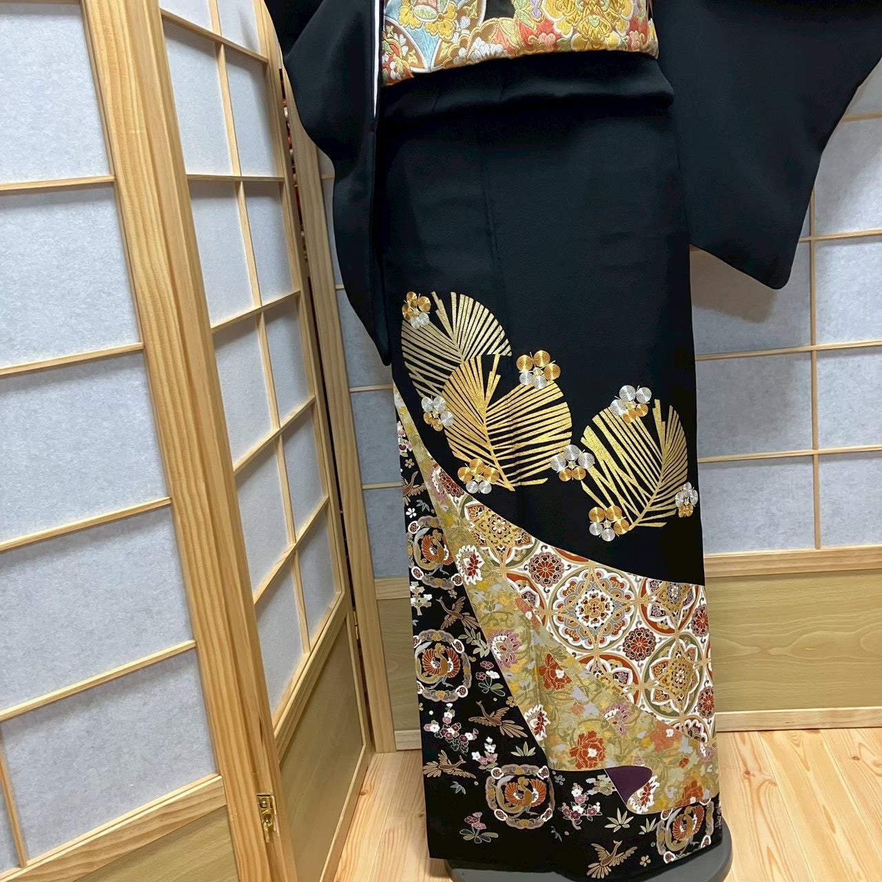 8170# Japanese Tomesode Kimono Vintage Womens Silk Fabric Robe Kimono only sold