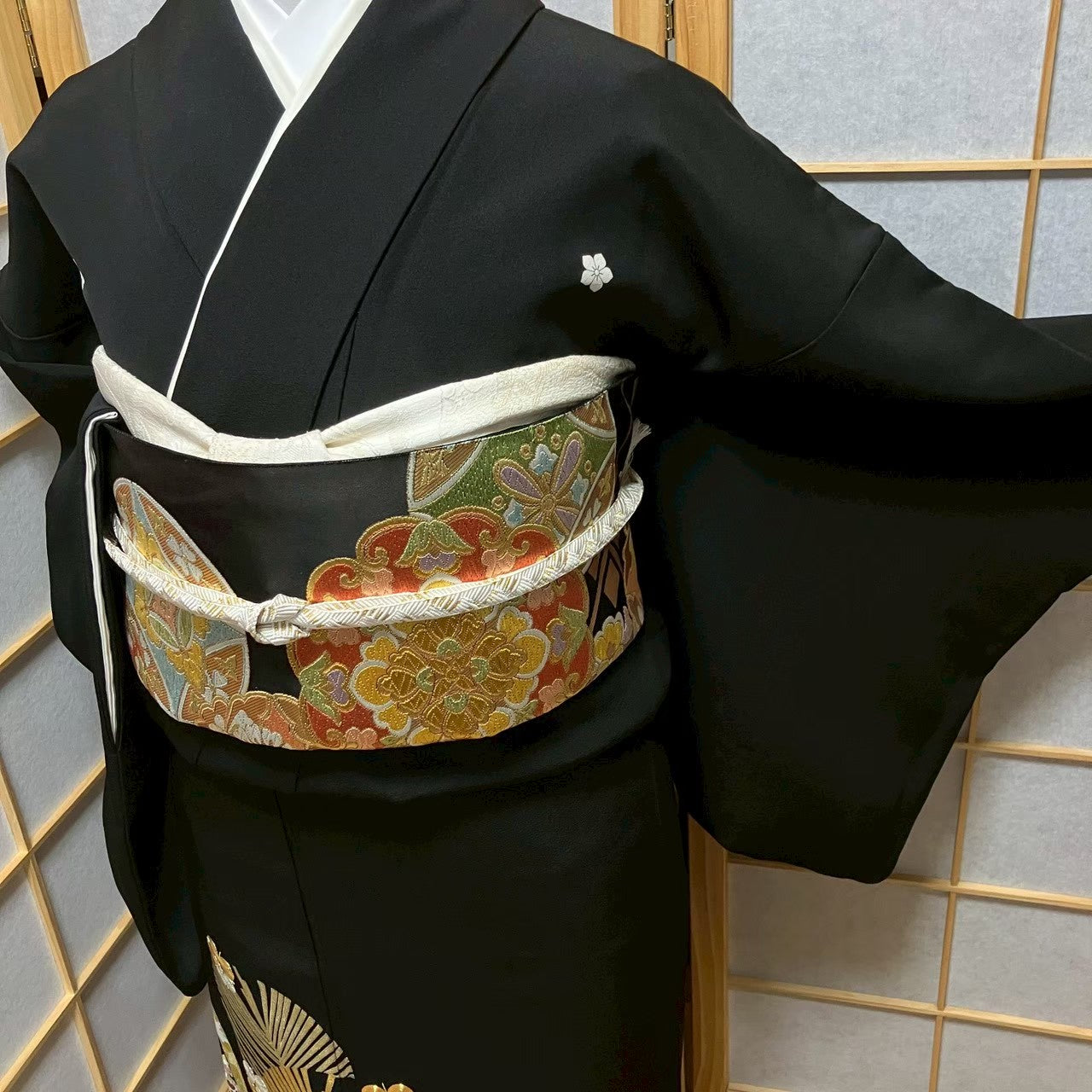8170# Japanese Tomesode Kimono Vintage Womens Silk Fabric Robe Kimono only sold