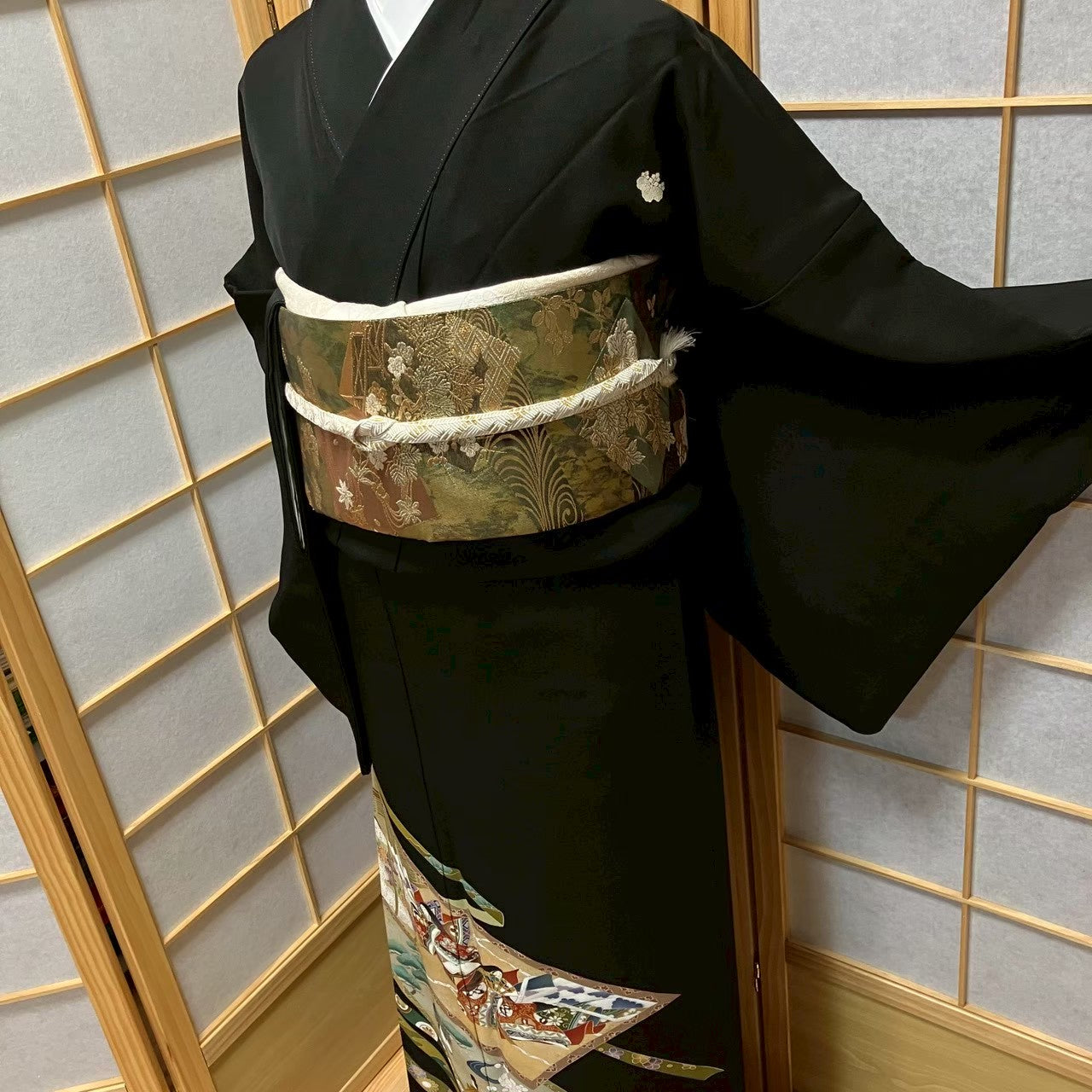 8171# Japanese Tomesode Kimono Vintage Womens Silk Fabric Robe Kimono only sold