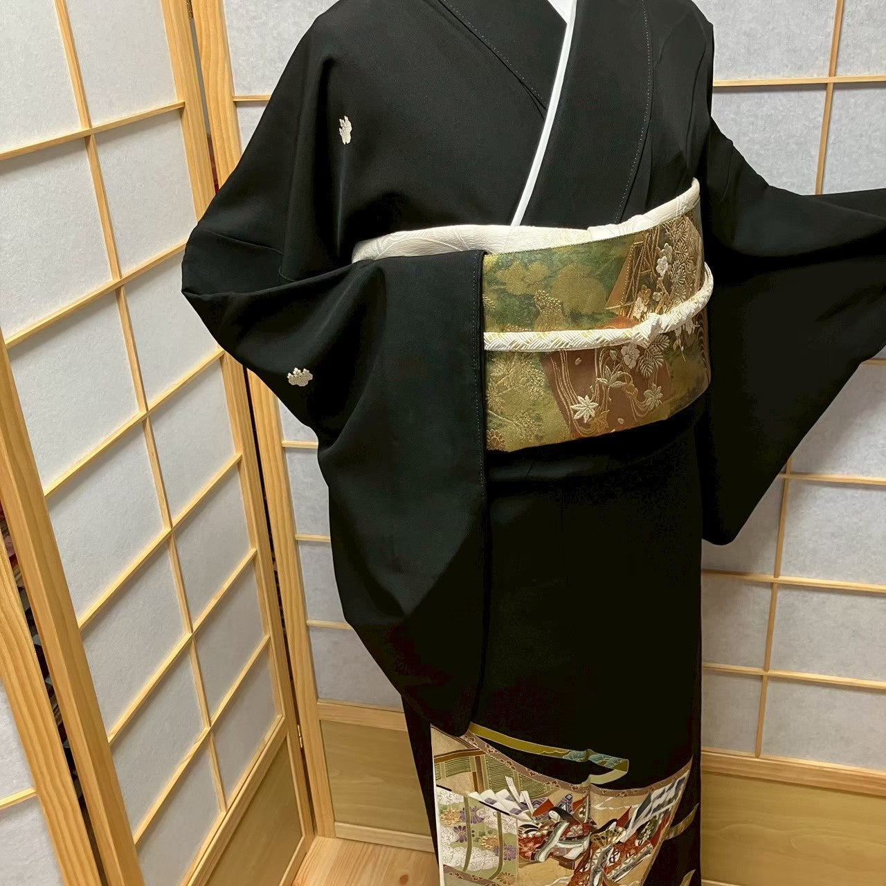 8171# Japanese Tomesode Kimono Vintage Womens Silk Fabric Robe Kimono only sold