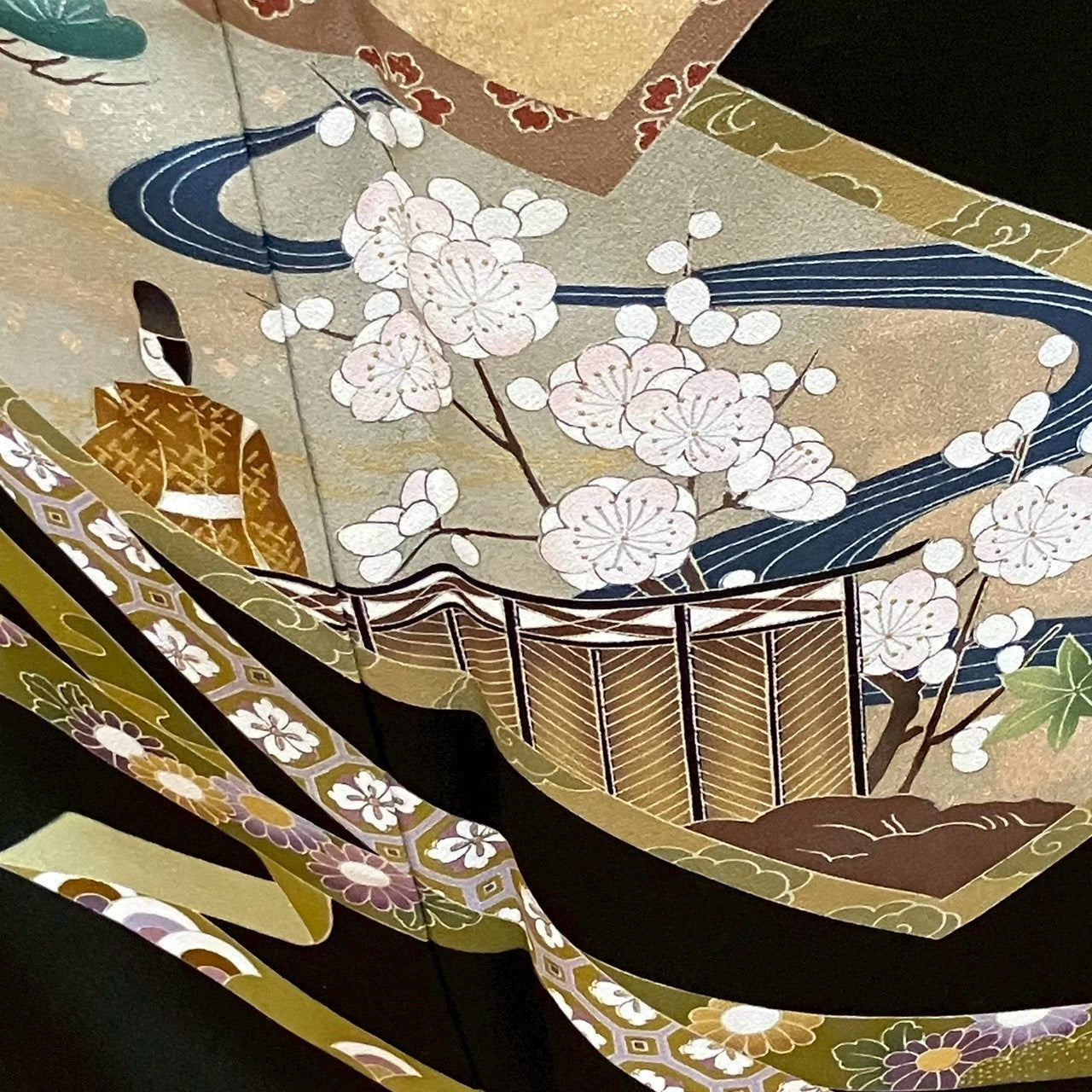8171# Japanese Tomesode Kimono Vintage Womens Silk Fabric Robe Kimono only sold