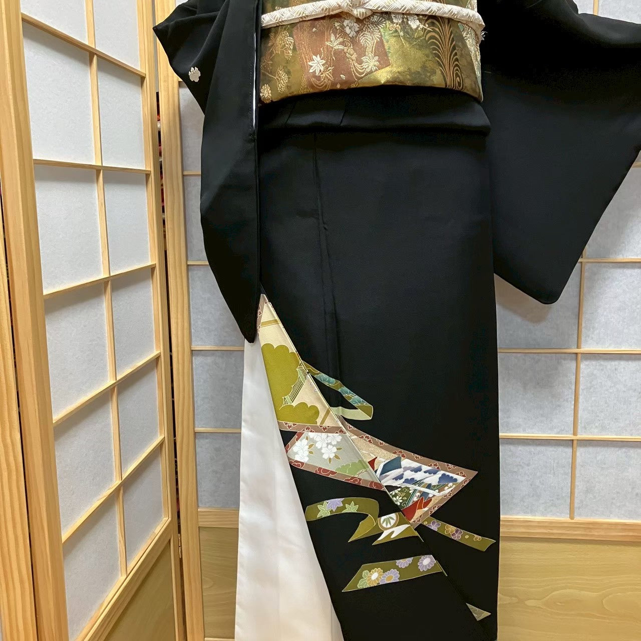 8171# Japanese Tomesode Kimono Vintage Womens Silk Fabric Robe Kimono only sold