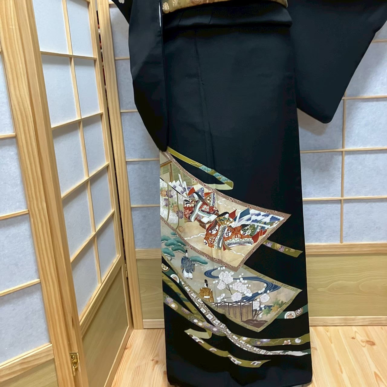 8171# Japanese Tomesode Kimono Vintage Womens Silk Fabric Robe Kimono only sold