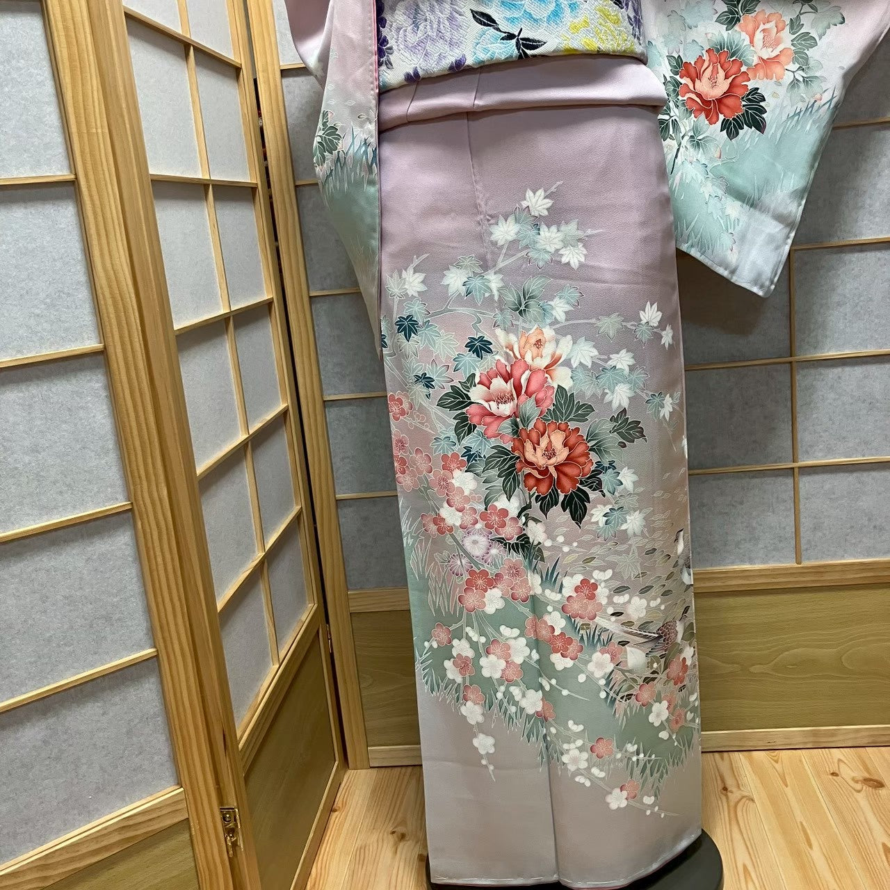 8172# Japanese Kimono Vintage Womens Silk Fabric Robe Kimono only sold
