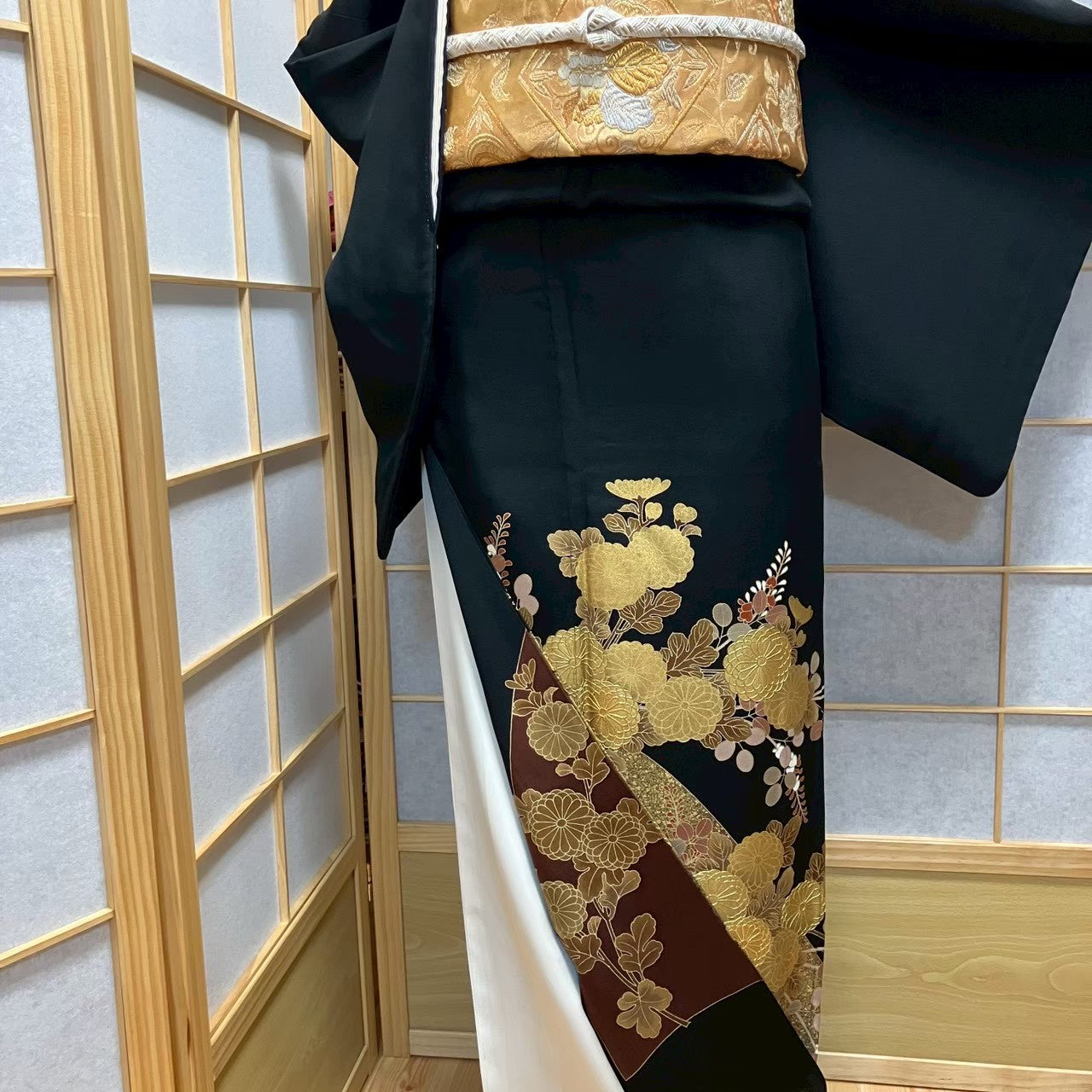 8141# Japanese Tomesode Kimono Vintage Womens Silk Fabric Robe Kimono only sold