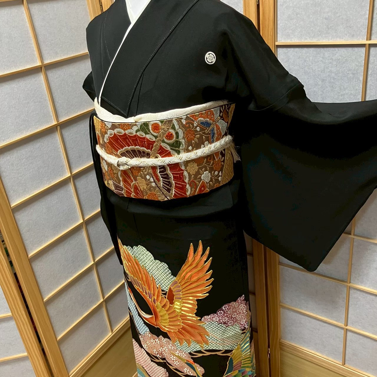 8173# Japanese Tomesode Kimono Vintage Womens Silk Fabric Robe Kimono only sold