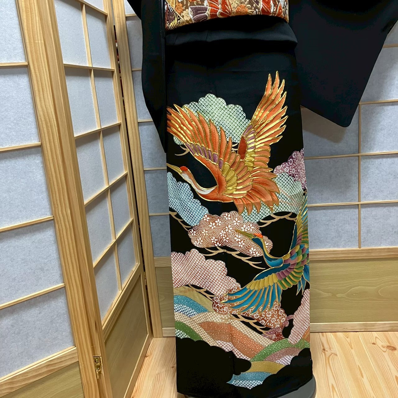 8173# Japanese Tomesode Kimono Vintage Womens Silk Fabric Robe Kimono only sold