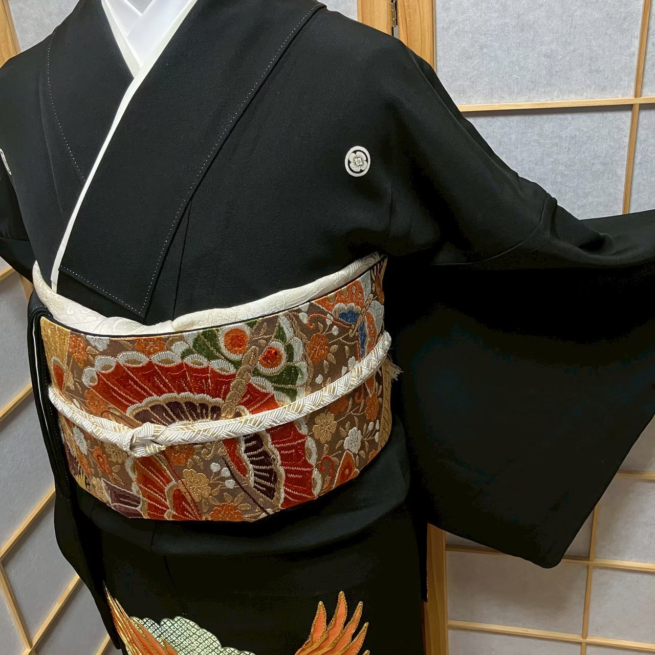 8173# Japanese Tomesode Kimono Vintage Womens Silk Fabric Robe Kimono only sold
