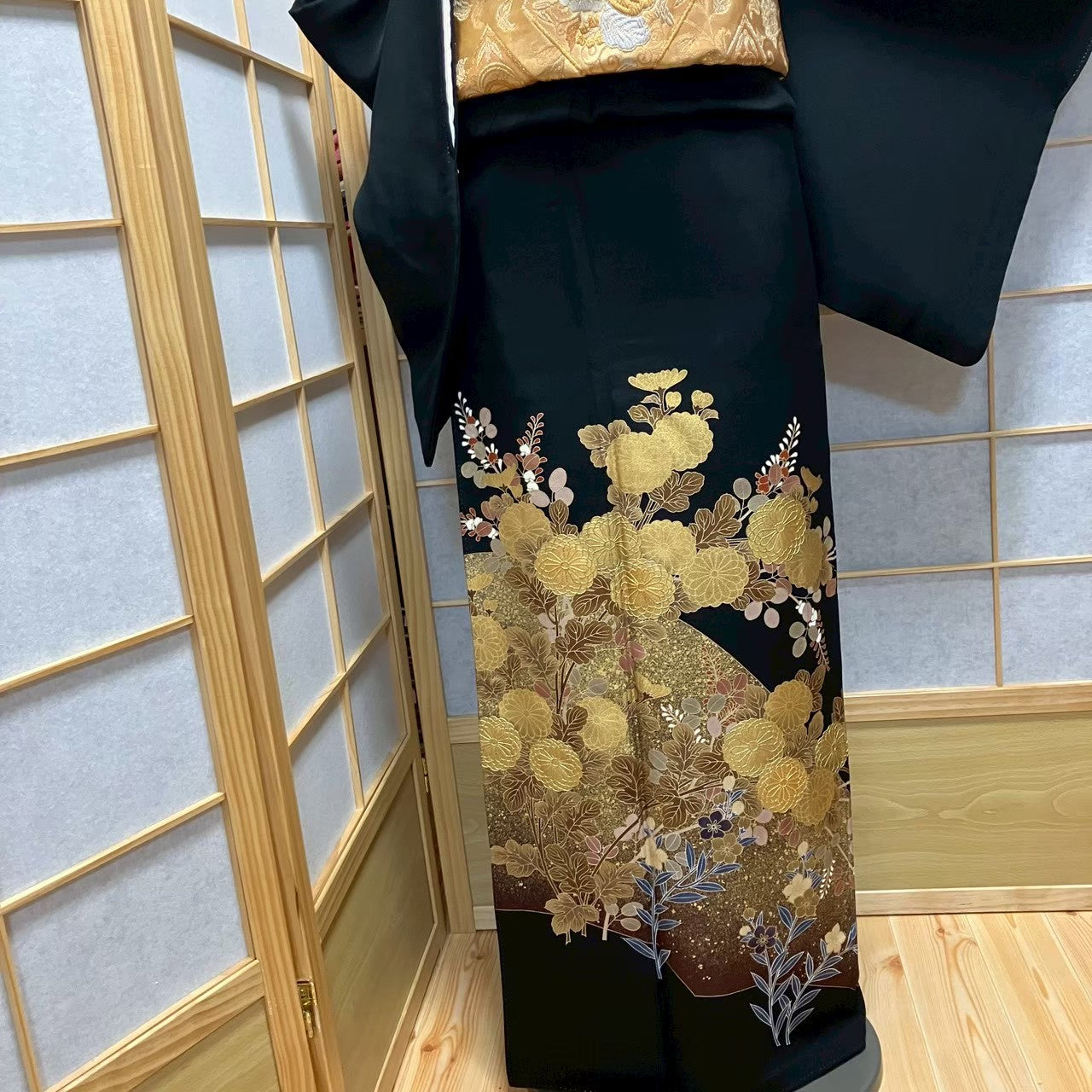 8141# Japanese Tomesode Kimono Vintage Womens Silk Fabric Robe Kimono only sold