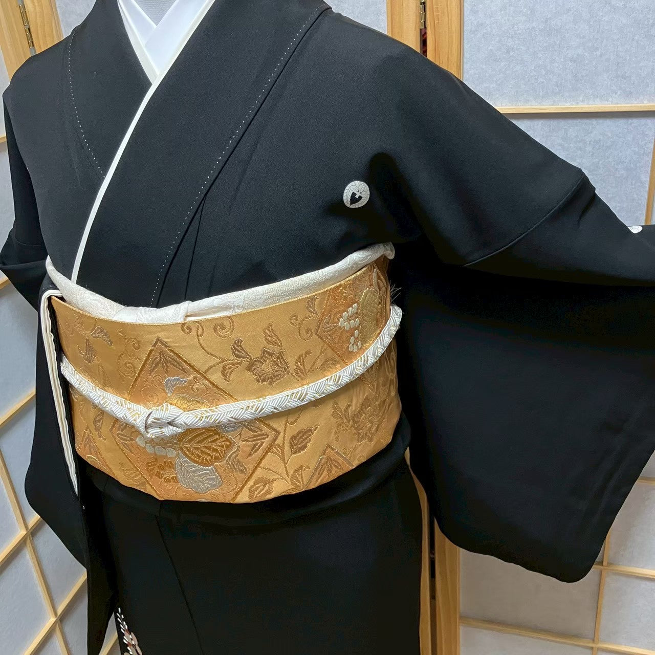 8141# Japanese Tomesode Kimono Vintage Womens Silk Fabric Robe Kimono only sold
