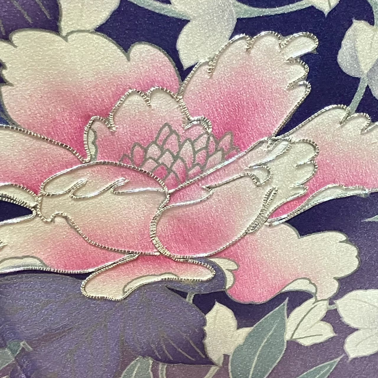 8174# Japanese Vintage Furisode Kimono Obi Obijime Obiage 4-Piece Set Silk Robe