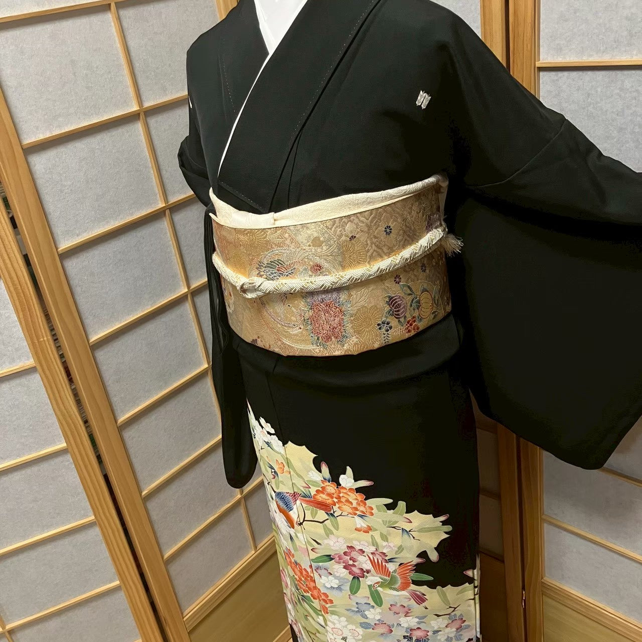 8175# Japanese Tomesode Kimono Vintage Womens Silk Fabric Robe Kimono only sold