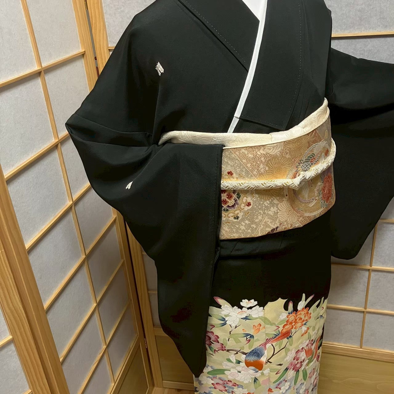 8175# Japanese Tomesode Kimono Vintage Womens Silk Fabric Robe Kimono only sold