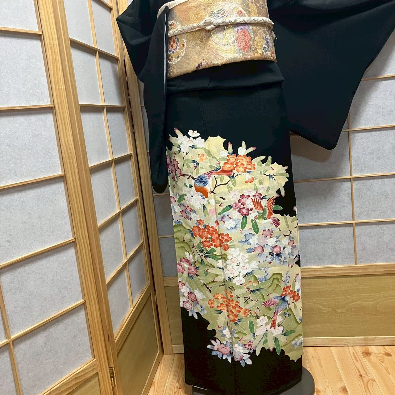 8175# Japanese Tomesode Kimono Vintage Womens Silk Fabric Robe Kimono only sold