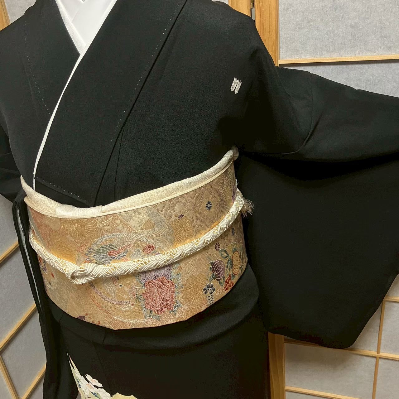 8175# Japanese Tomesode Kimono Vintage Womens Silk Fabric Robe Kimono only sold