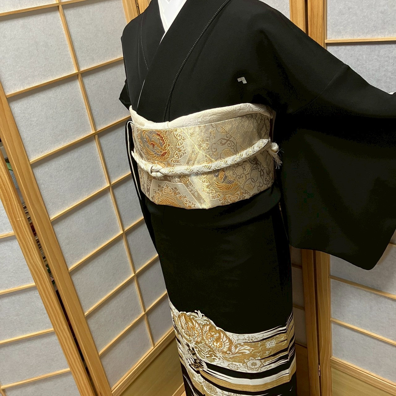 8176# Japanese Tomesode Kimono Vintage Womens Silk Fabric Robe Kimono only sold