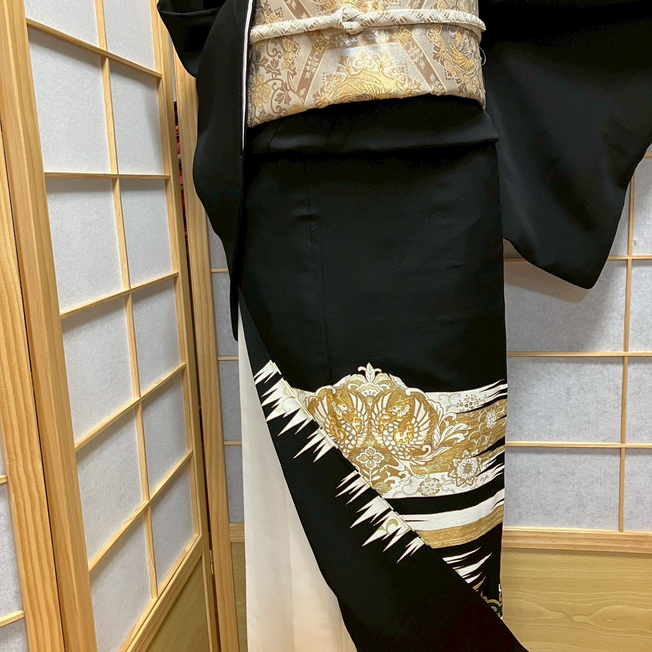 8176# Japanese Tomesode Kimono Vintage Womens Silk Fabric Robe Kimono only sold