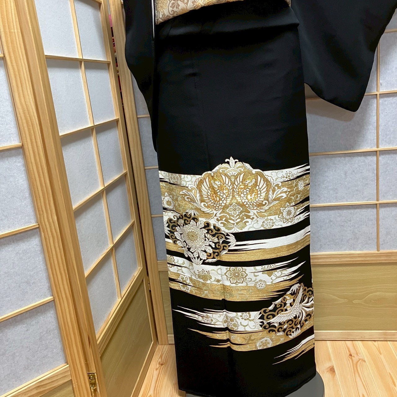 8176# Japanese Tomesode Kimono Vintage Womens Silk Fabric Robe Kimono only sold