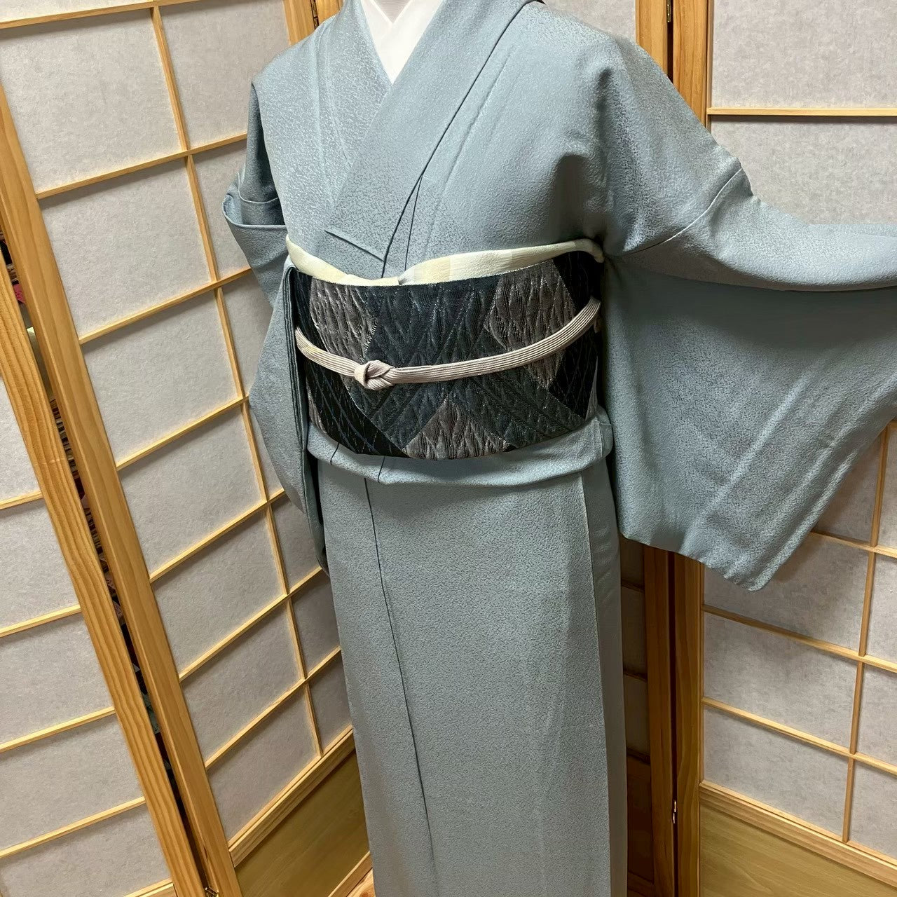 8142# Japanese Plain Kimono Vintage Womens Silk Fabric Robe Kimono only sold