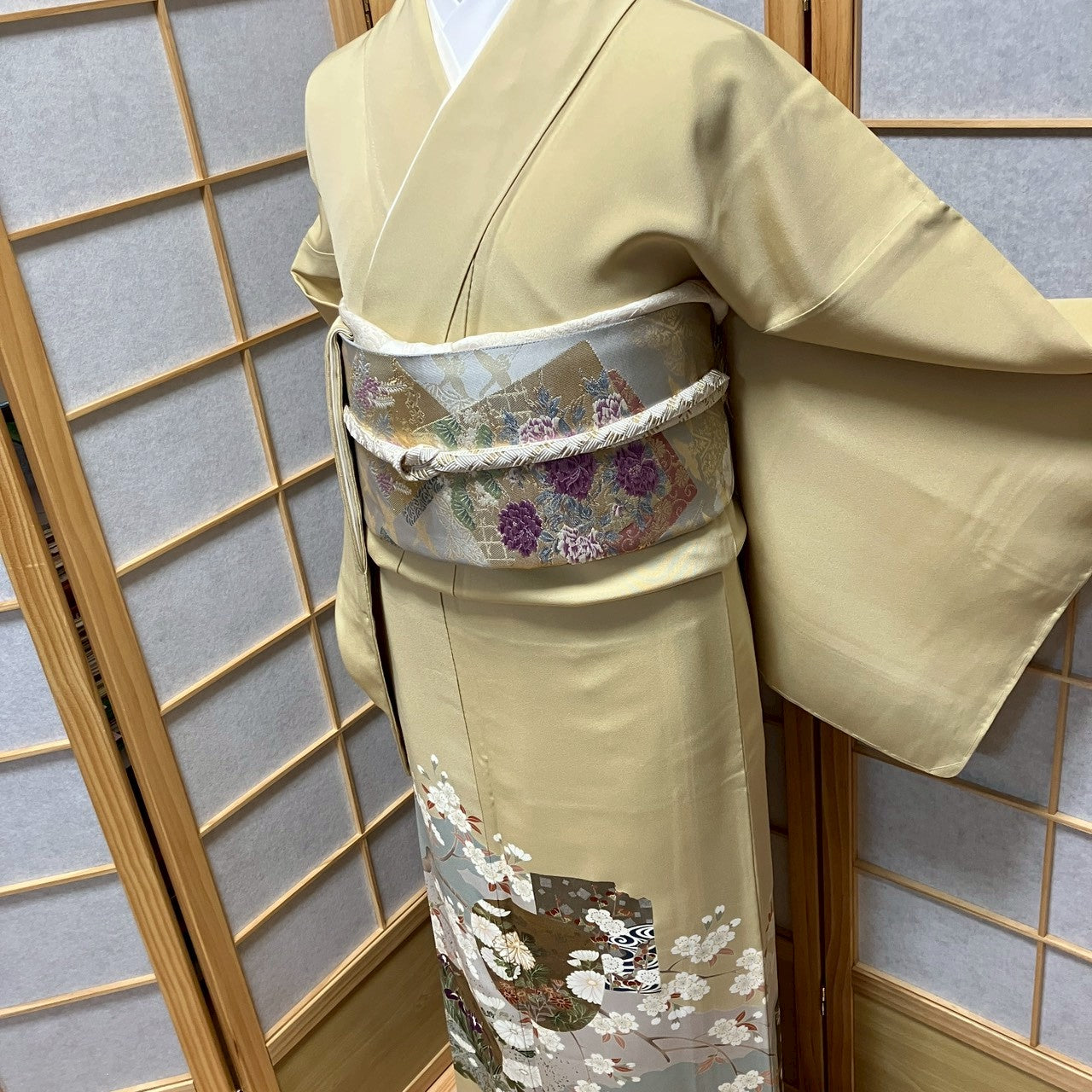 8177# Japanese Tomesode Kimono Vintage Womens Silk Fabric Robe Kimono only sold