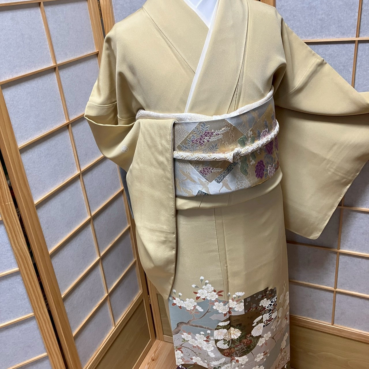 8177# Japanese Tomesode Kimono Vintage Womens Silk Fabric Robe Kimono only sold