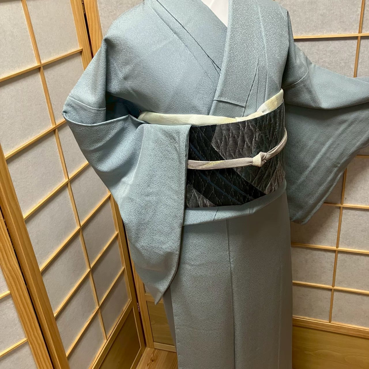 8142# Japanese Plain Kimono Vintage Womens Silk Fabric Robe Kimono only sold