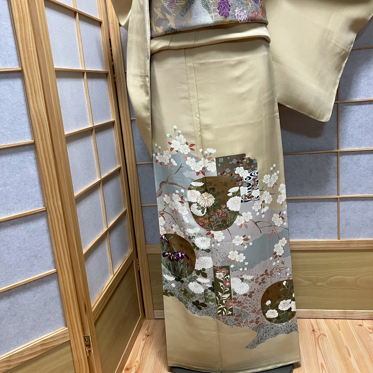 8177# Japanese Tomesode Kimono Vintage Womens Silk Fabric Robe Kimono only sold