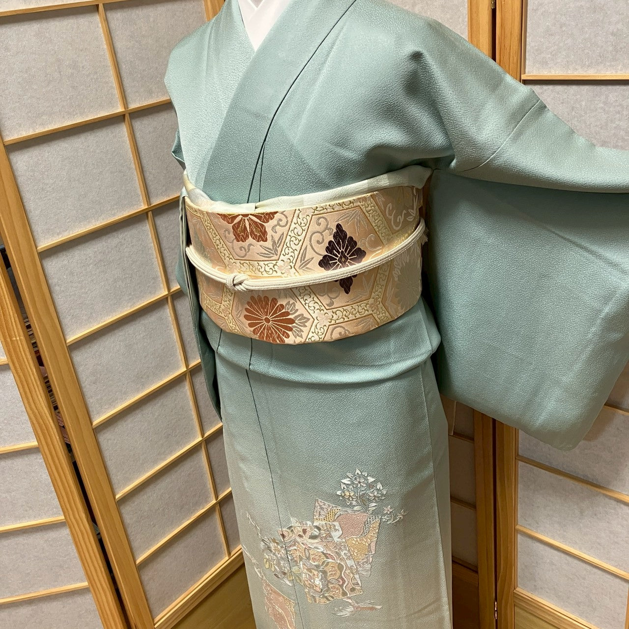 8179# Japanese Tomesode Kimono Vintage Womens Silk Fabric Robe Kimono only sold