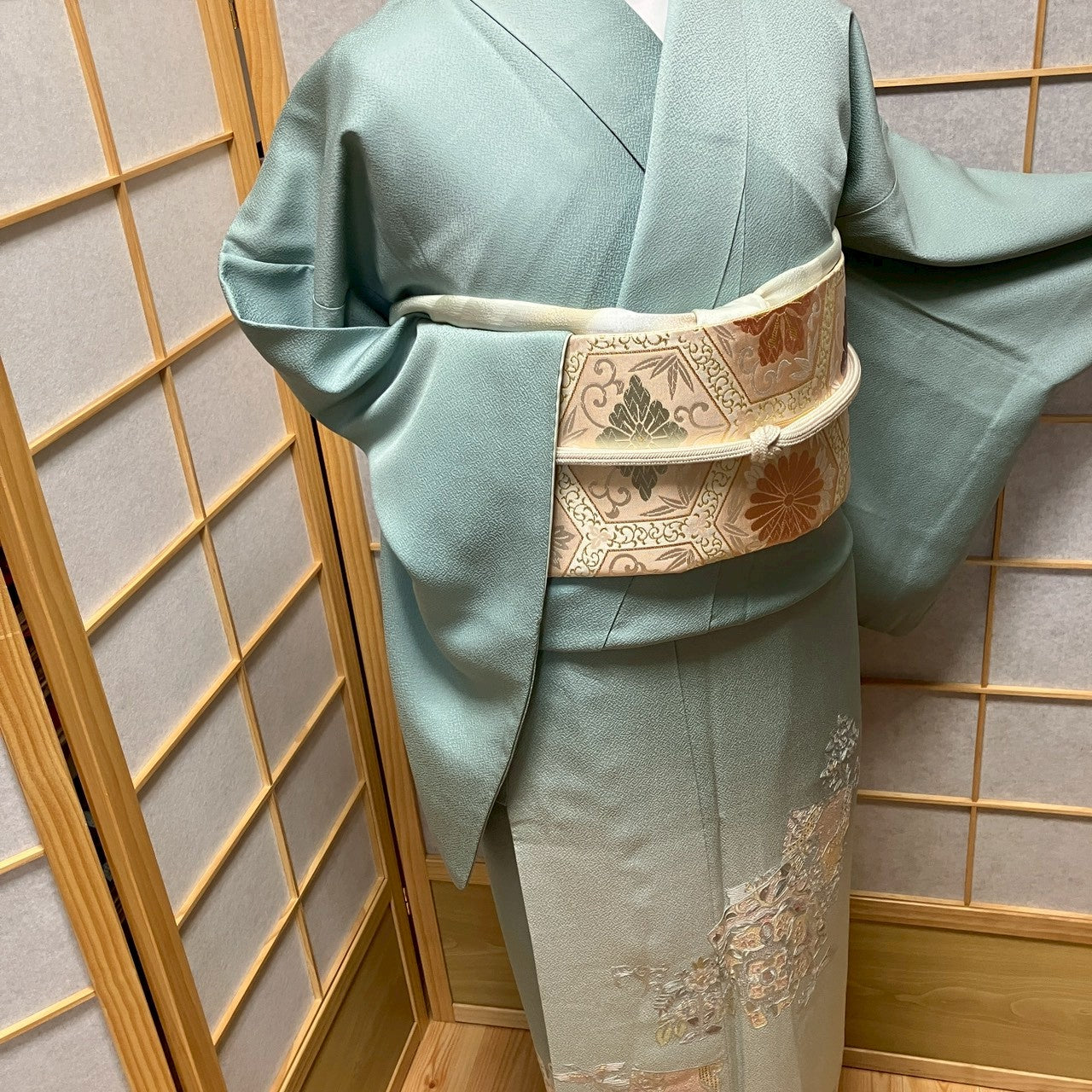 8179# Japanese Tomesode Kimono Vintage Womens Silk Fabric Robe Kimono only sold